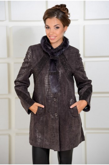 Женская куртка из натуральной кожи - большие размеры